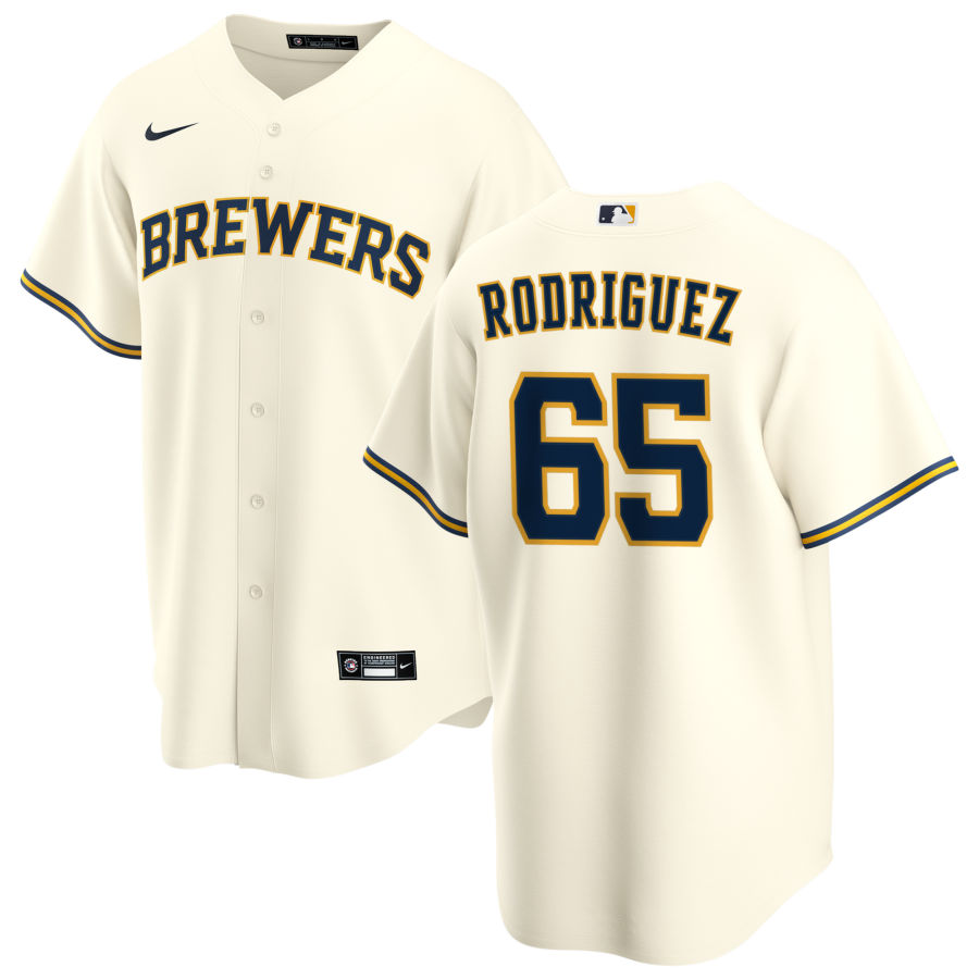 Nike Men #65 Ronny Rodriguez Milwaukee Brewers Baseball Jerseys Sale-Cream